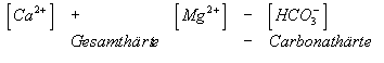 Die Carbonathärte Formel