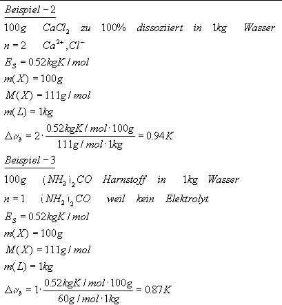 Berechnungsbeispiel  Siedepunkt